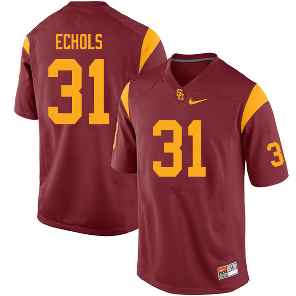 Men #31 Hunter Echols USC Trojans College Football Jerseys Sale-Cardinal